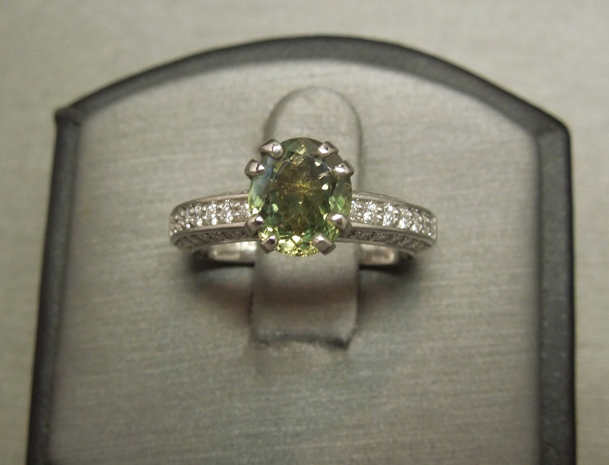 Euro Platinum 2.52TCW Oval Alexandrite Engagement Ring