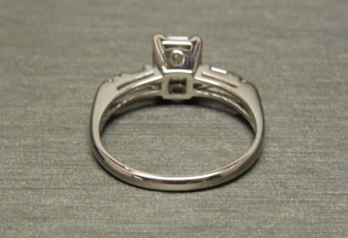 Emerald cut Diamond Engagement Ring .63TCW 14K C1950