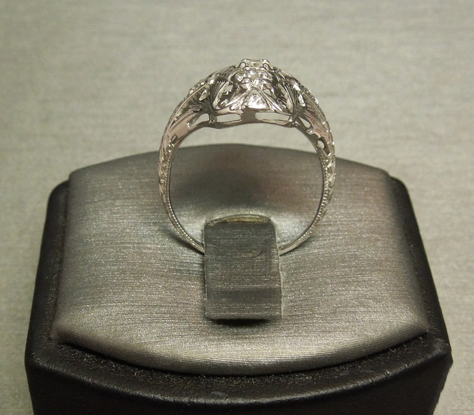 edwardian european cut diamond shield